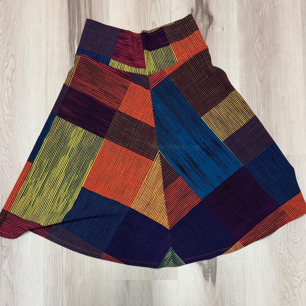 LuLaRoe Colorful Patchwork A-Line Skirt